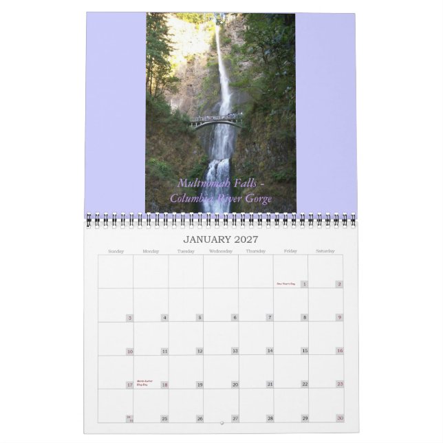 Calendrier Oregon 2011 (Jan 2027)