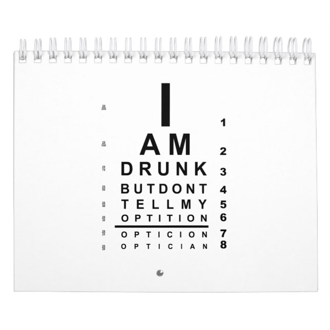 Calendrier Organigramme de l'oeil ivre amusant (Protection)