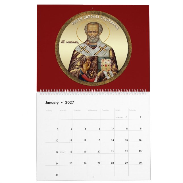 Calendrier orthodoxe 2025 (Jan 2027)