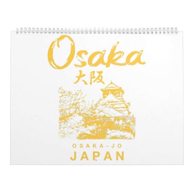 Calendrier Osaka Japon Nihon Osaka-Jo Vintage japonais (Protection)