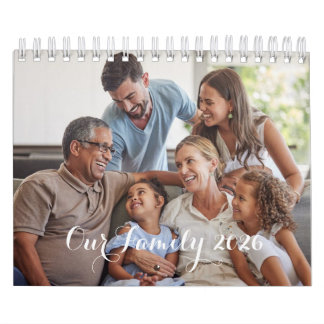 Calendrier Our Family 2025 Elegant Script Photo Design