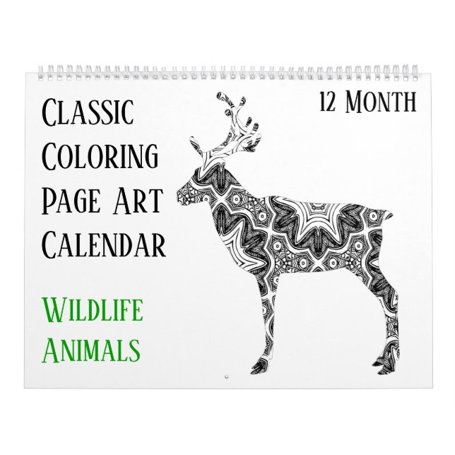 Calendrier Ours de cerf 12 mois Animaux sauvages - Adultes Co (Protection)