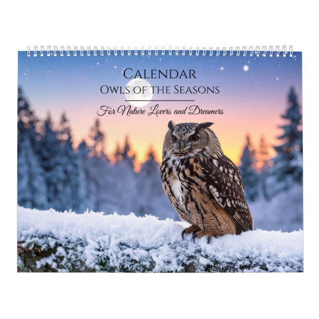 Calendrier Owl Calendar – Majestic Owls & Seasonal Wildlife,  (Protection)