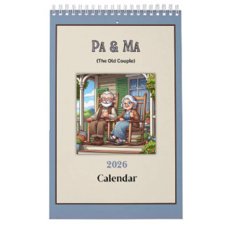 Calendrier Pa & Ma (The Old People) Fun 2026 Calendar