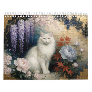 Calendrier Painterly Hanafuda × Wagara Cat Design
