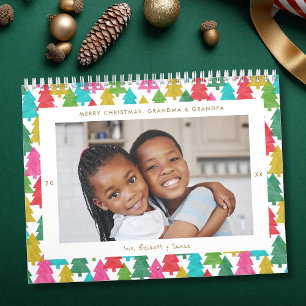 Calendrier Papier coloré Arbres de Noël Photo