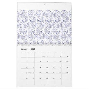 Calendrier Papier d'emballage blanc avec un subtil patte exte