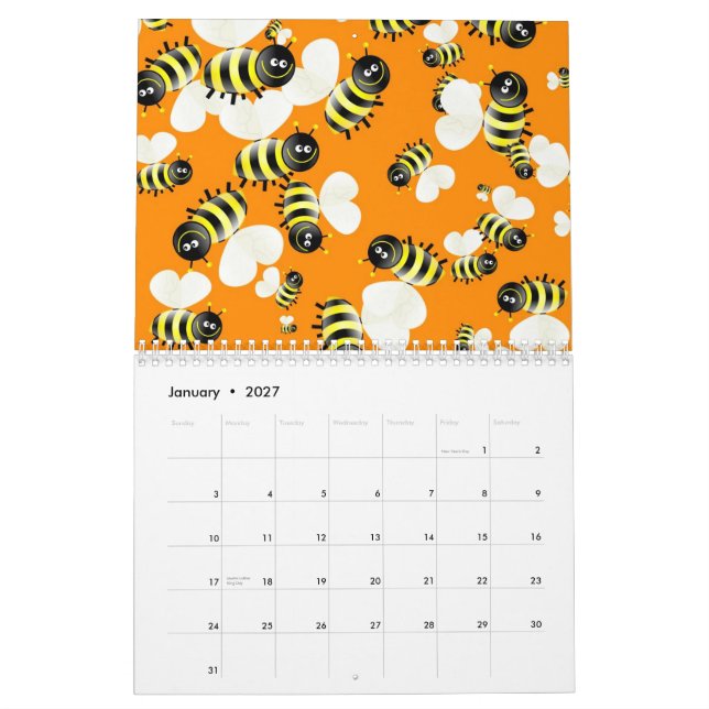 Calendrier Papier peint de coccinelle (Jan 2027)