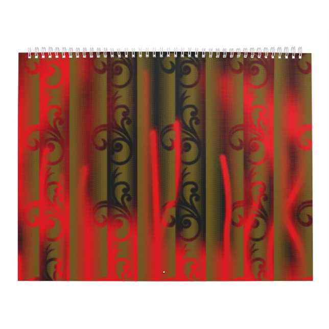 Calendrier papier peint rayé blanc et marron avec motif (Protection)