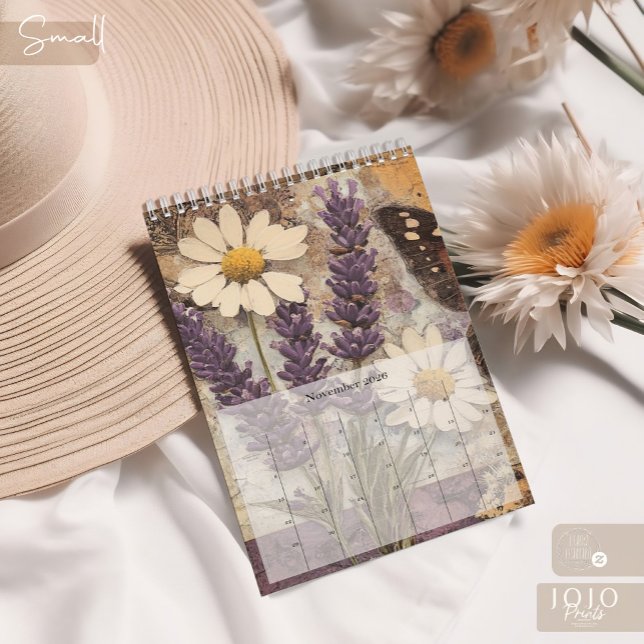 Calendrier papillon floral vintage (Vintage Floral Butterfly Calendar_Small)
