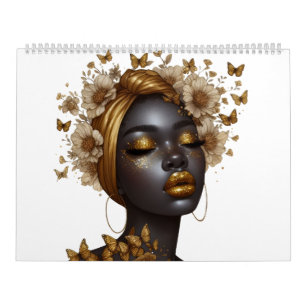 Calendrier Papillon noir reine bling melanin sista