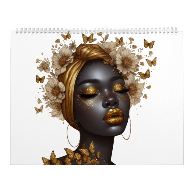 Calendrier Papillon noir reine bling melanin sista (Protection)