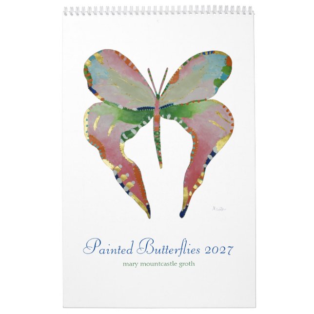 Calendrier papillon peint vertical 2027 (Protection)