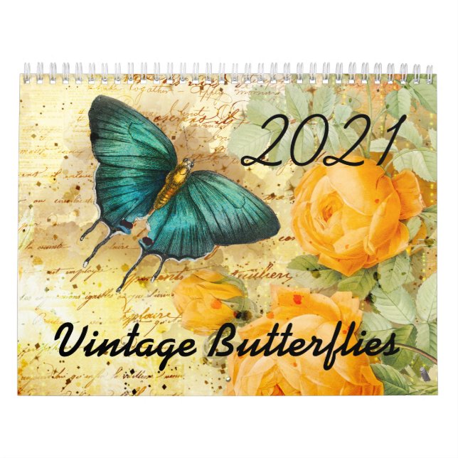 Calendrier Papillons et fleurs Vintages 2021 (Protection)