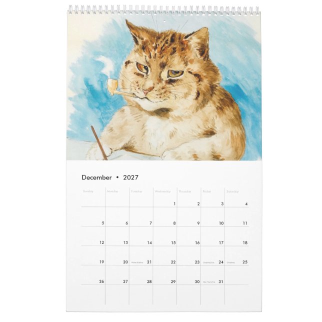 Calendrier par Louis Wain (Dec 2027)