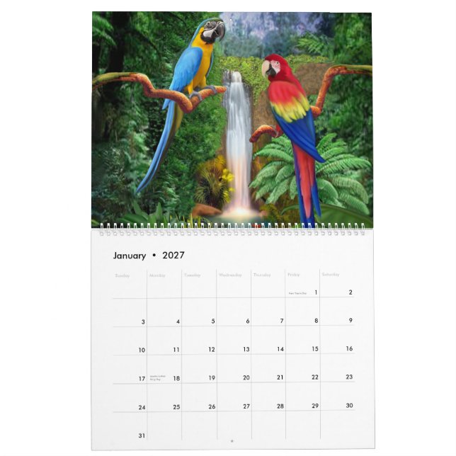 CALENDRIER PARADES NUPTIALES DE PERROQUETS (Jan 2027)