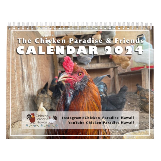 Calendrier Paradis du poulet Hawaï 2024 (Protection)