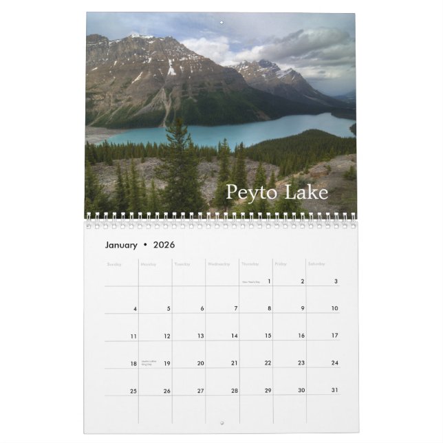 Calendrier Parc national Banff Canada (Jan 2026)