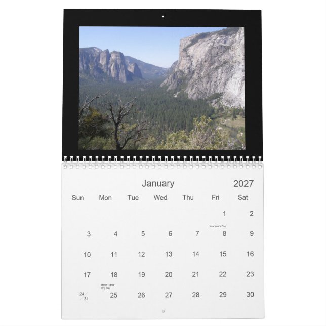 Calendrier Parc national de Yosemite (Jan 2027)