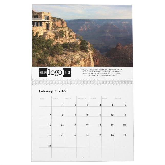 Calendrier Parc national du Grand Canyon - Promotions (Feb 2027)