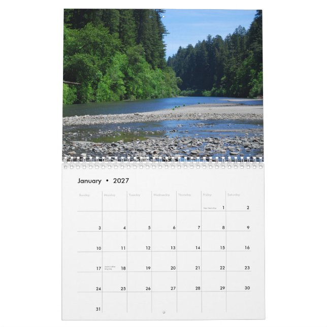 Calendrier Parcs d'état de séquoia (Jan 2027)