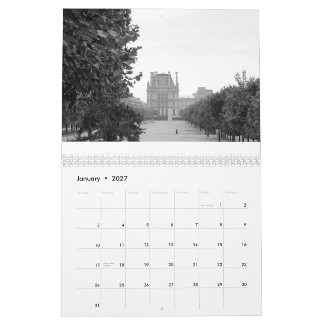 Calendrier Paris - scènes de la ville (Jan 2027)