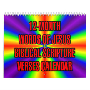 Calendrier Paroles de Jésus en 12 mois, versets bibliques des