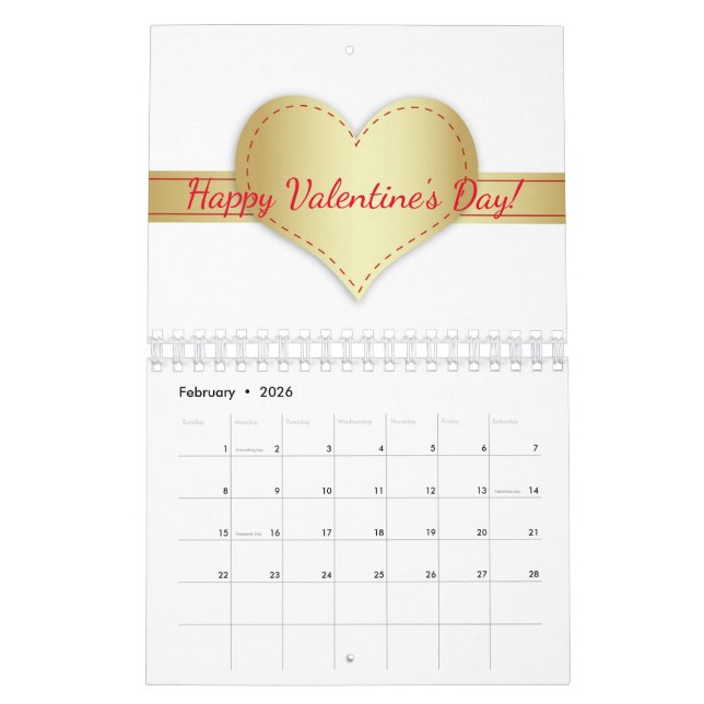 Calendrier Parties scintillant motivationnelle Typographie Be (Feb 2026)