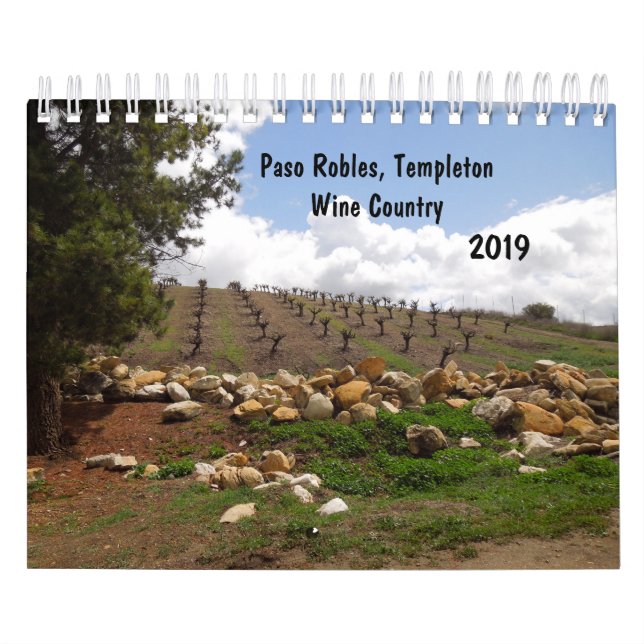 Calendrier Paso Robles, scènes 2019 de pays de vin de (Protection)