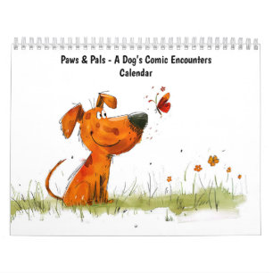 Calendrier Paws & Pals 2026 – Rencontres comiques d'un chien