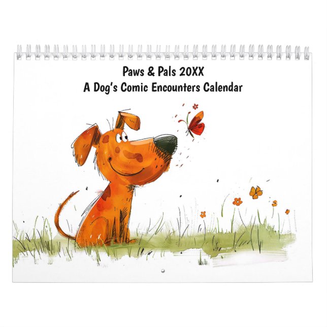 Calendrier Paws & Pals 2026 – Rencontres comiques d'un chien (Protection)