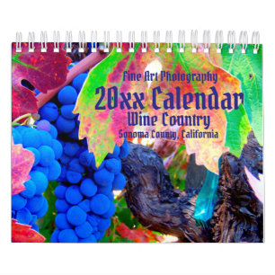 Calendrier Pays du vin, Comté de Sonoma, Californie Calendrie
