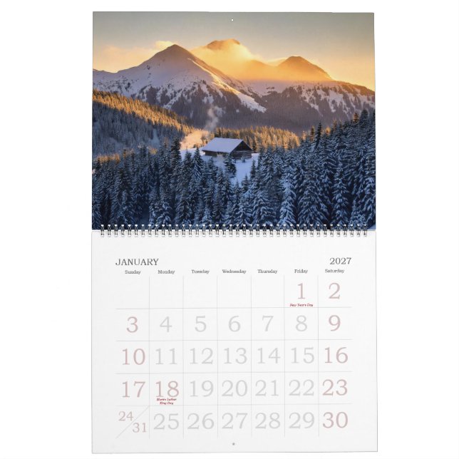 Calendrier Paysage 2025 (Jan 2027)