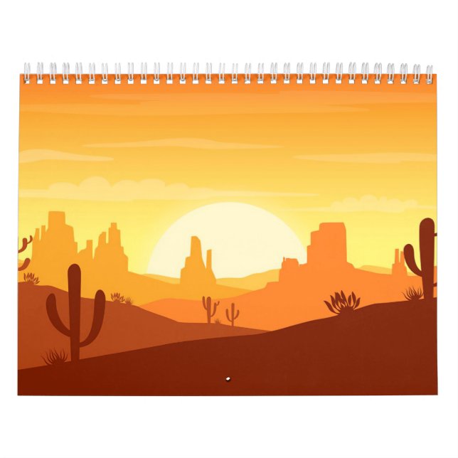 Calendrier Paysage du désert de Cactus (Protection)