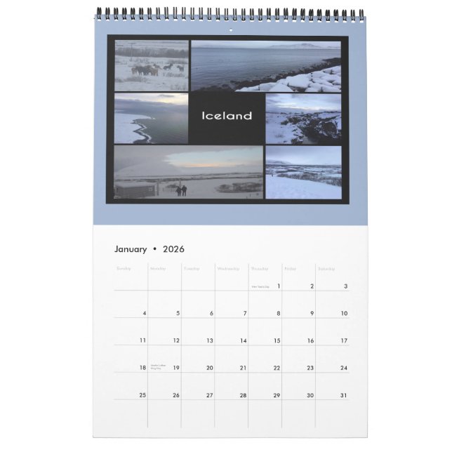 Calendrier Paysage hivernal islandais (Jan 2026)