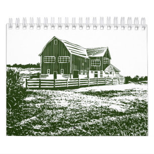 Calendrier Paysage rural maison de ferme de style coupe