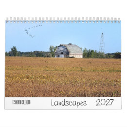 Calendrier paysager 2027 12 mois mural