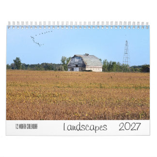 Calendrier paysager 2027 12 mois mural