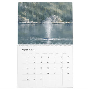 Calendrier Paysages d'Alaska Glaciers Forêt Faune Art