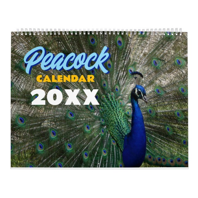 Calendrier Peacock Calendar 2026 Wall Photo  (Protection)