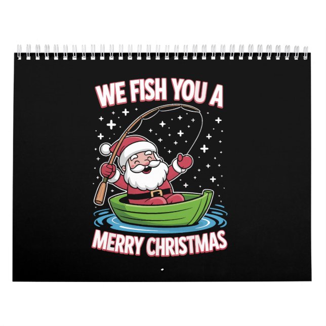 Calendrier Pêcheur de Noël Pêche Funny Cool Père Noël (Protection)