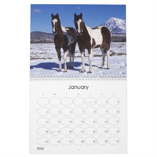 Calendrier Peignez le cheval (Jan 2026)