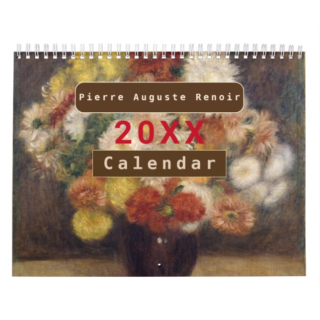 Calendrier Peintre français vintage Pierre Auguste Renoir (Protection)