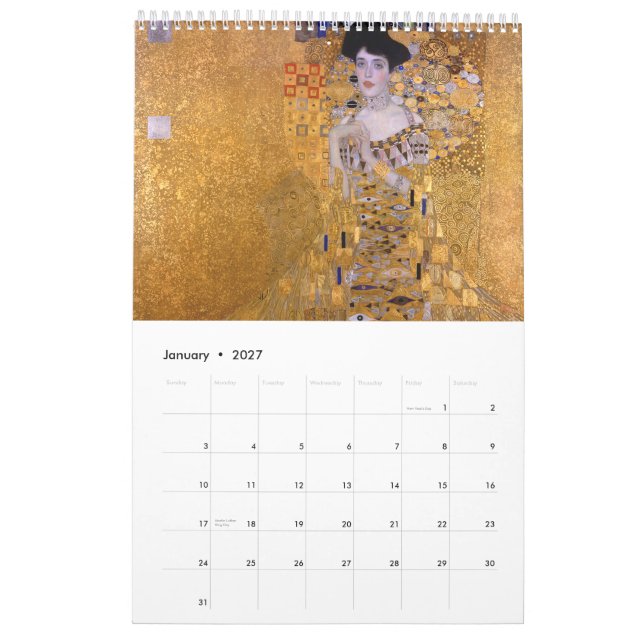 Calendrier Peinture de Gustav Klimt (Jan 2027)