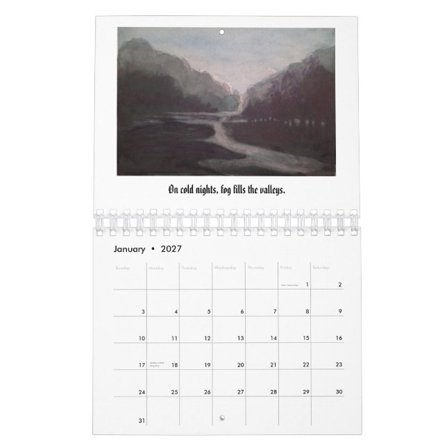 Calendrier Peintures d'aquarelle des paysages allemands (Jan 2027)