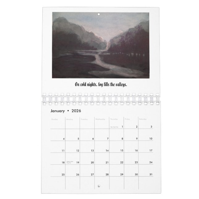 Calendrier Peintures d'aquarelle des paysages allemands (Jan 2026)
