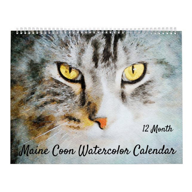 Calendrier Peintures mignonnes d'aquarelle de chats de (Protection)
