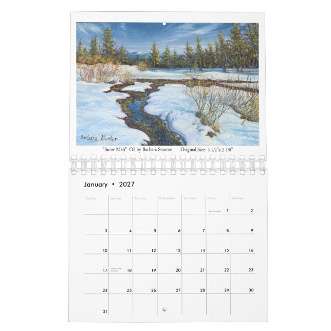 Calendrier Peintures miniatures par Barbara Stanton Calender (Jan 2027)