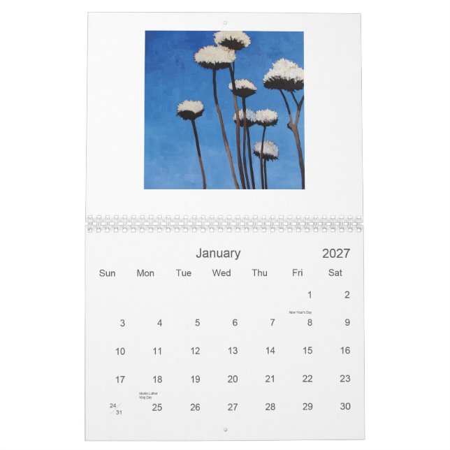 Calendrier Peintures par le genou de plume de Lisa (Jan 2027)