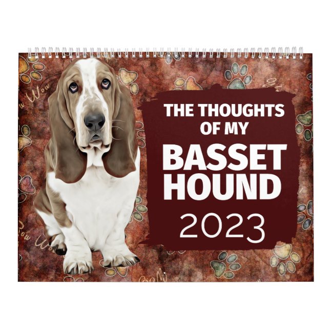Calendrier Pensées hilarantes de mon Basset Hound (Protection)